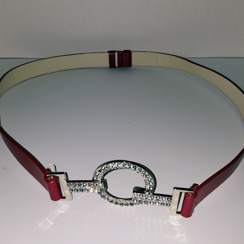 ELLEN TRACY RHINESTONE O RING ADJUSTABLE BELT